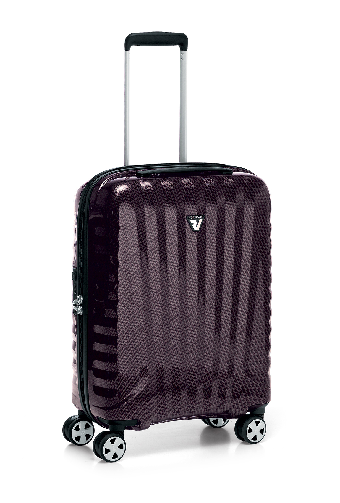 Roncato Italian Designer Premium Carbon 4 Wheel Cabin Bag - Bordeaux