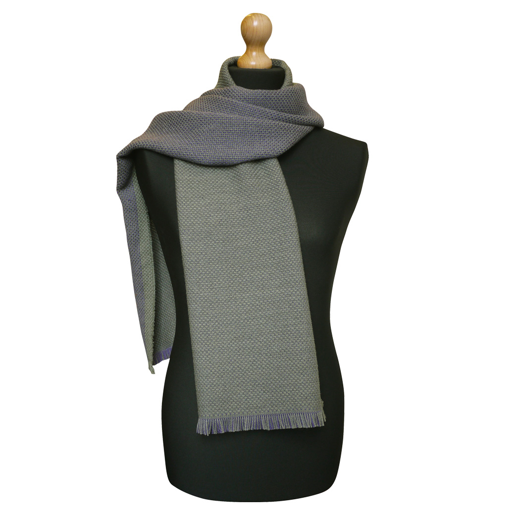 Maalbi Luxury Italian Virgin Wool Double Sided Scarf - Green Purple