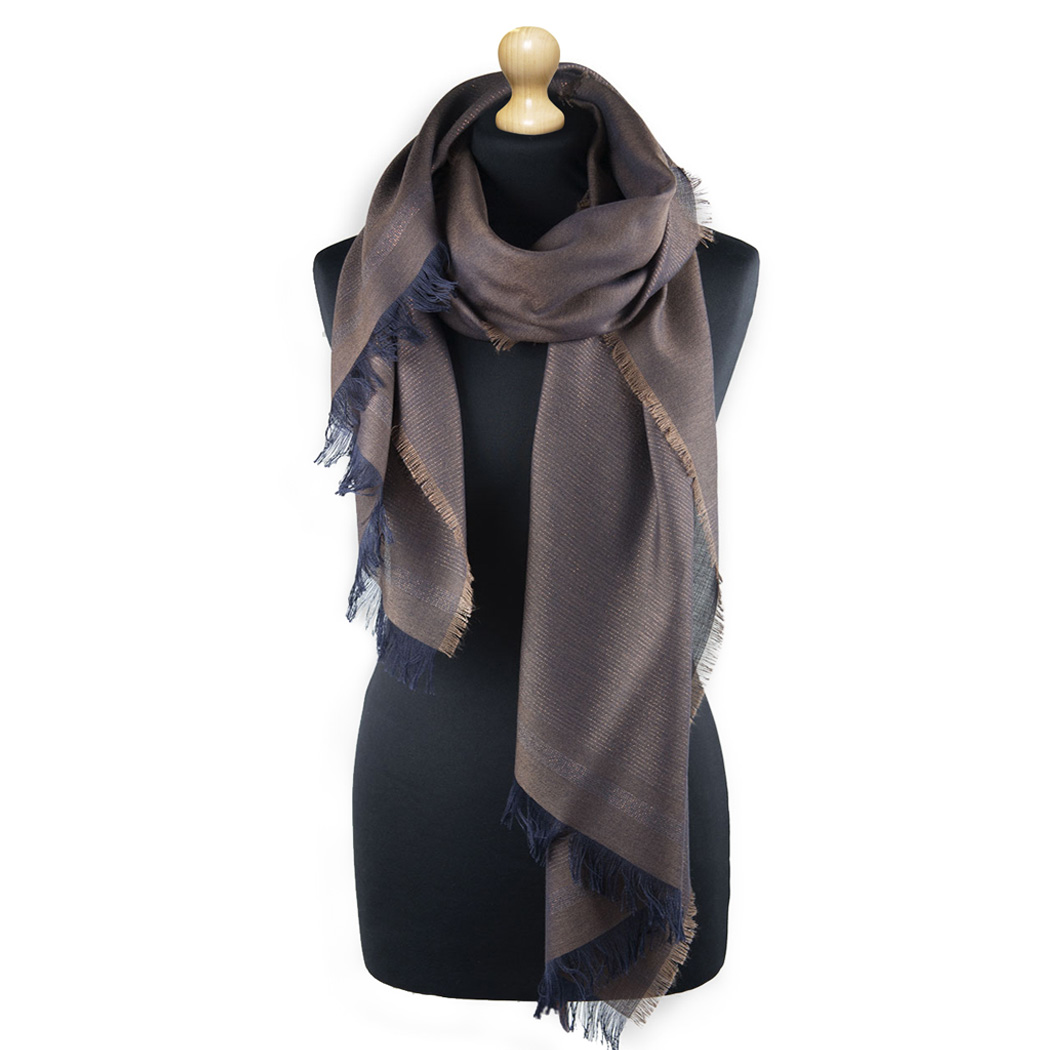 Maalbi Luxury Italian Virgin Wool Stole Scarf - Brown