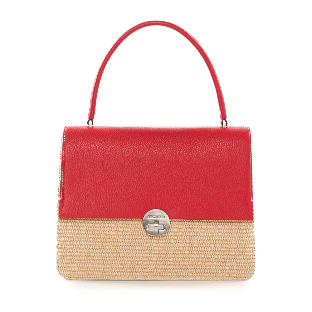 Arcadia Straw Bag Red