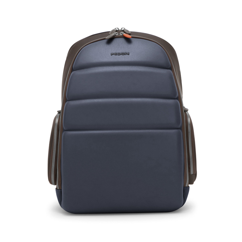 Giorgio Fedon Semi Rigid Leather NJP Backpack - Blue Brown